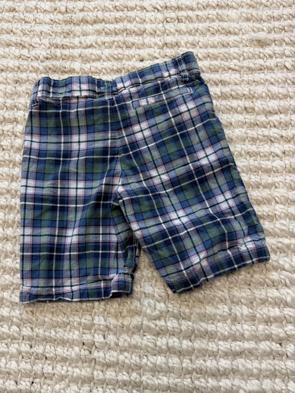Carter's Boys Plaid Shorts in Navy, Green, White